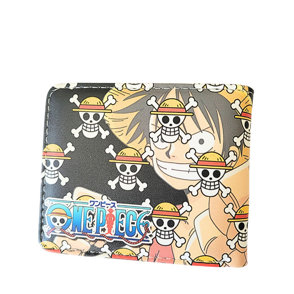 Best Classic Japanese Anime One Piece Luffy Leather Purse Black Wallet A - Picture 2 of 3